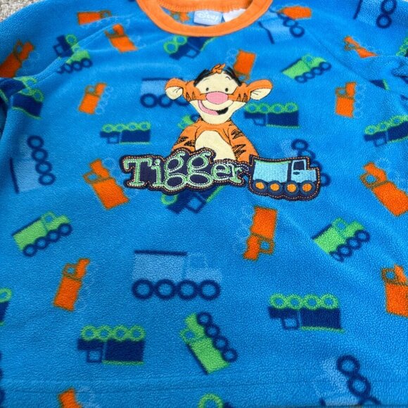 ??Vintage Disney Tigger long sleeve fleece shirt blue orange 18m - Picture 6 of 9